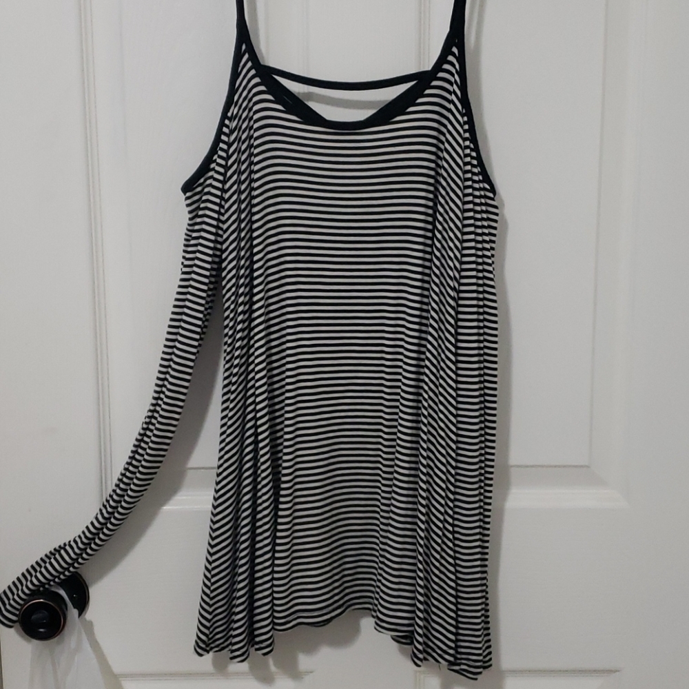 Medium Long Sleeve Flowy Off the Shoulder Stripped Blouse